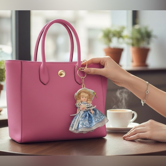 Vintage Porcelain Doll Charm for Keychain or Bag - Picture 1 of 4